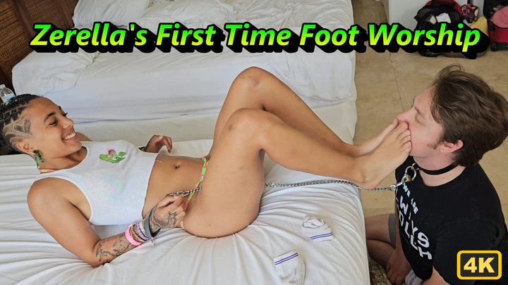 Zerella's First Time Foot Worship - Zarella Skies - Socks and Foot Worship