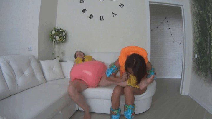 M Sexy Girls in inflatable suits IN