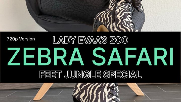 Zebra Temptation - Lace Up Heels & Elevated Leg Frame | Lady Evaa | 720p Version