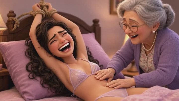 Elderly Woman Tickle Girlfriend Until She Can’t Stop Laughing
