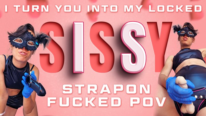 I Turned You Into My Locked Sissy Whore. Lingerie Chastity & Brutal Strap-on POV