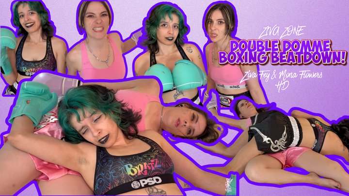Ziva Fey and Mona Double Domme Beatdown Bedroom Boxing Foot Tease (HD 1080p)