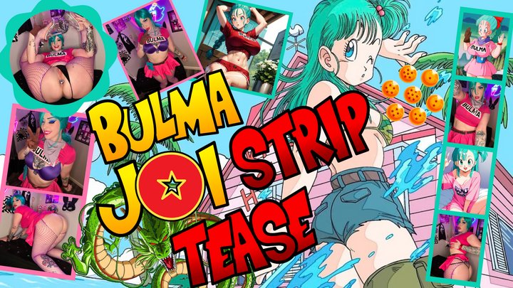 PAWG Bulma sloppy Wet JOI & Strip Tease Dildo Fuck