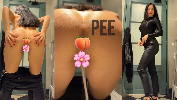 Strip Tease and Pee in the Cafe's Toilet