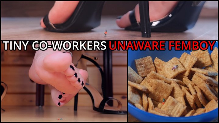 Tiny Co-Workers at the mercy of their Unaware Femboy Colleague - High Heels, Una