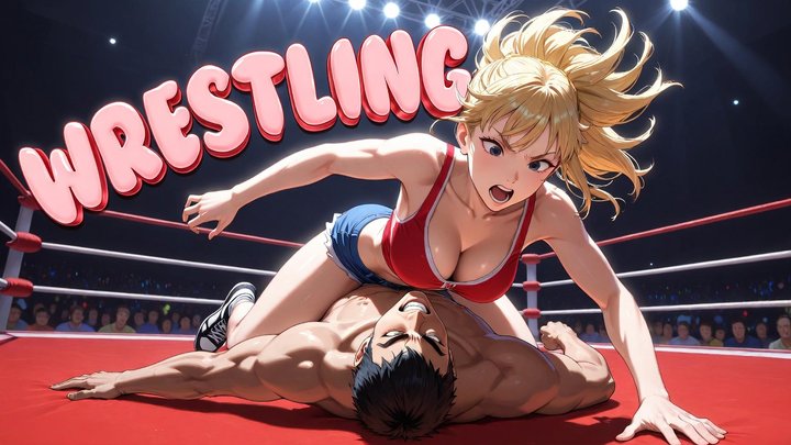 MIXED WRESTLING - Effortless Lift Brutal Headscissors Vicious Wedgie and Facesit