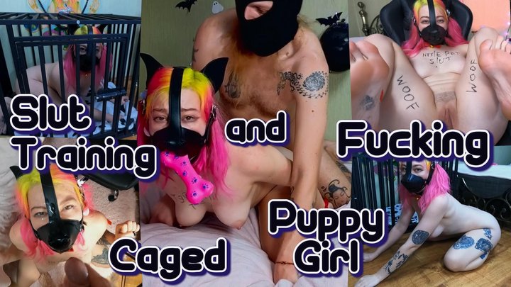 Slut Training and Fucking Caged Puppy Girl