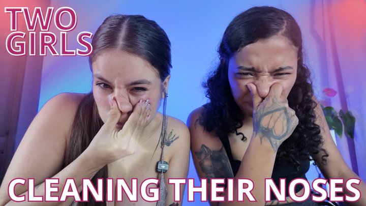TWO GIRL CLEANING THEIR NOSES