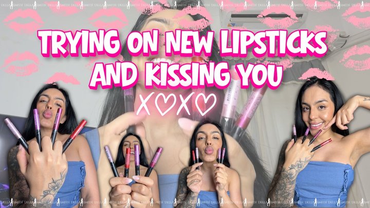 Trying new lipstick and kissing you