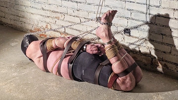 No more running: Hooded, Gagged & Brutal Hogtied in Her Basement