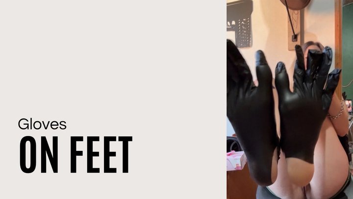 test glove on foot
