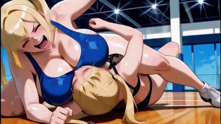 Psycho Girl Brutal Breast Smother | Blonde Amazon Pins Her Rival’s Face in Her B