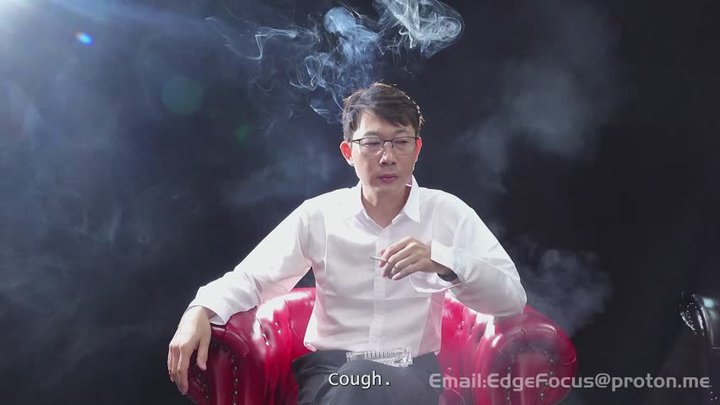 Deep Inhales and Thick Smoke: Confident Man's Elegant Smoking Session — KW1 4K