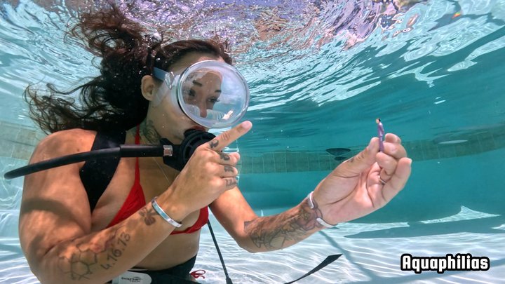 Aquaphilias- Giantess Madam Meiko Finds a Tiny Submarine Underwater and Teaches 