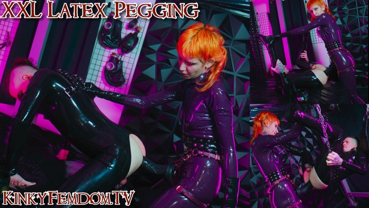 XXL Stap-On Pegging with French Latex Mistress Vera Violette and Maz Morbid 4K #