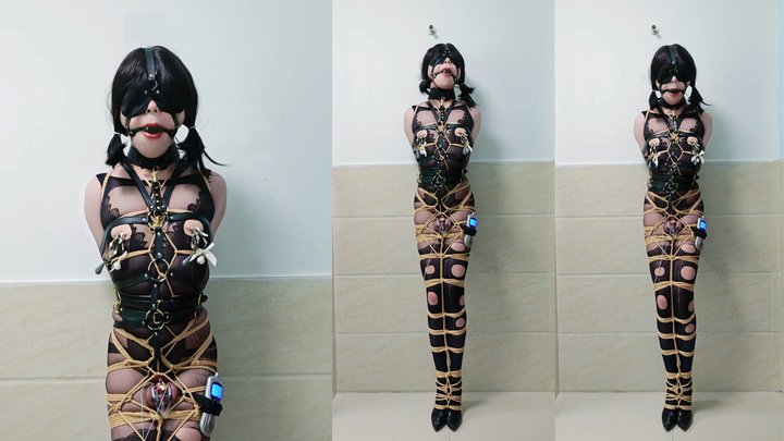 ANH-13 Anhuan ballgag and high heel standing electric training