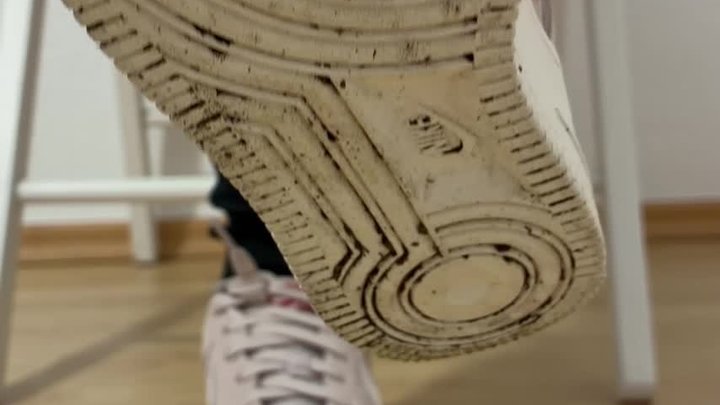 4K POV Dirty Nike AF1 and used black ankle socks