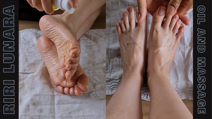 Riri Lunara - Oil Dripped Toes Teases Jack Frost into Giving a Sensual Foot Mass