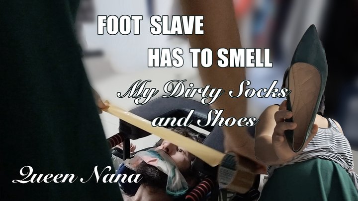 Diary of the Foot Slave, Day 1 - Queen Nana makes her slave sniff her dirty sock