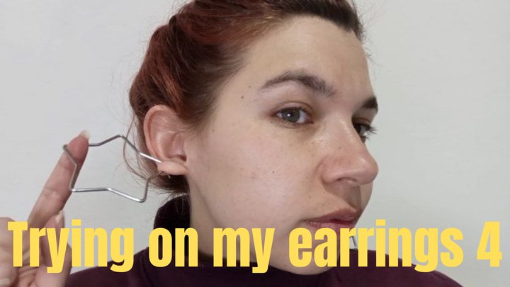 Trying on my earrings 4