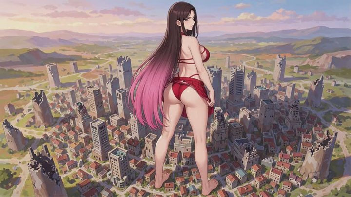 Giantess Stories #23: Mega Barefoot City Surrender
