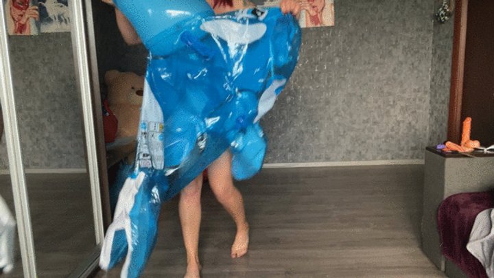 mastrubate with big transparent beachball