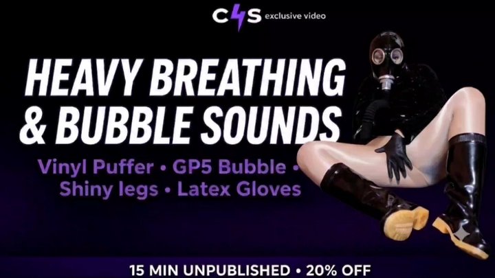 GP5 Bubble on the Bed: Vinyl Puffer, Shiny Flesh Pantyhose & Latex Gloves - 15 M