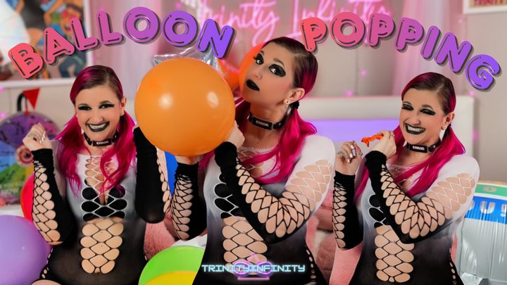 Balloon Popping| SOLO FEMALE BALLOONS BALLOON POPPING LOONERS COLORFUL LOUD SQUE