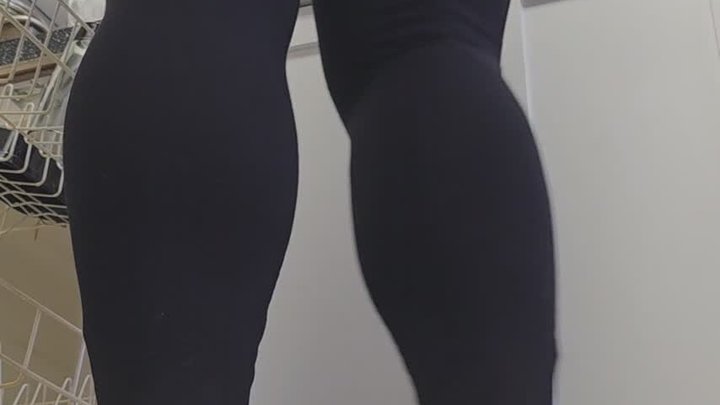cleaning kitchen in heels without Sir