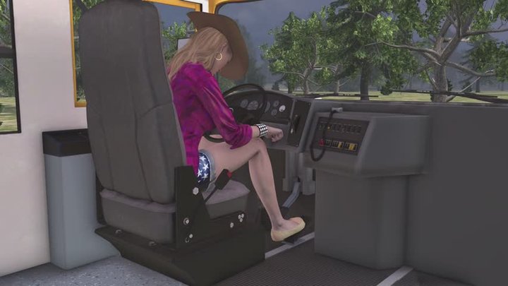 School Bus Cranking Template - Cowgirl Catherine in Moccasins 1080p