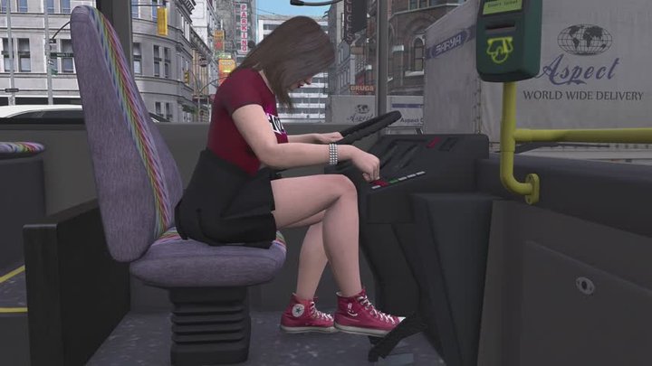 City Bus Cranking Template - Paige in Converse Sneakers 1080p