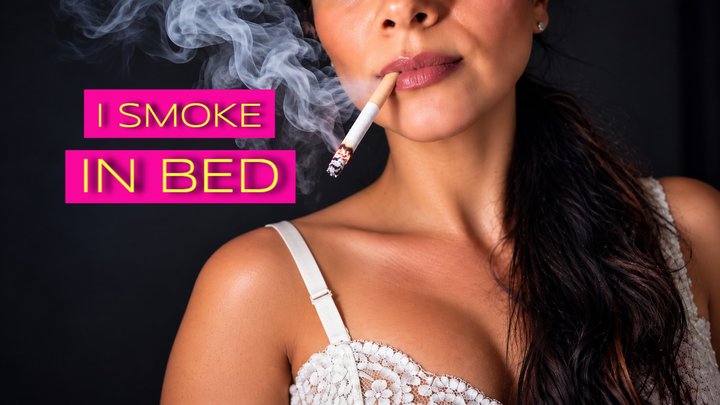 Smoking in Bed - Dangling - MILF Smoking Fetish - Marlboro Red 100s