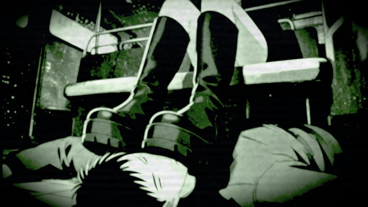 Unknown Face Footrest Under Bus Seat | Candid Trampling in Goth Boots