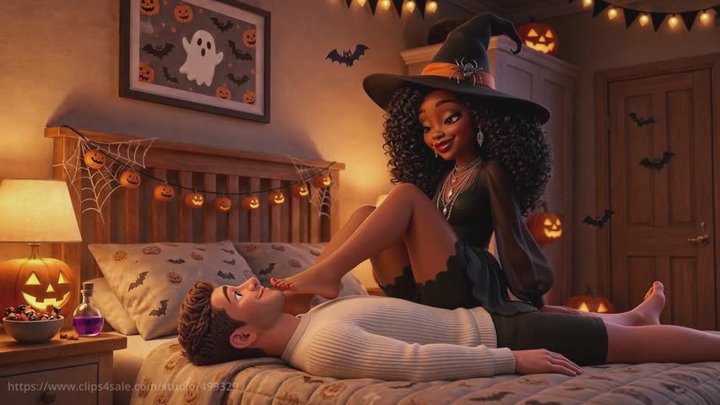 Ebony Halloween Witch Foot Tease