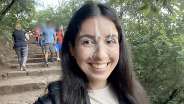 Outdoor Deepthroat Facial on Mountain