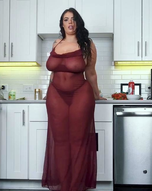 Busty curly brunette with big boobs fucks on couch