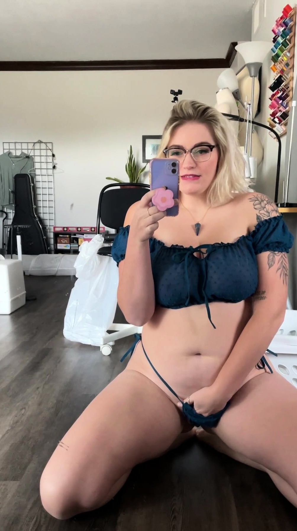 Big Boobed Blonde Masturbates With A Dildo In The Bathroom