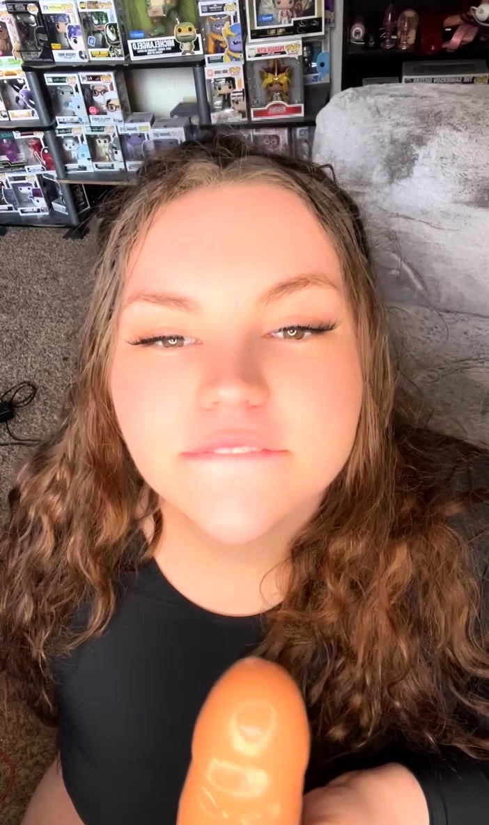 Big tit brunette sucks a big cock blowjob POV