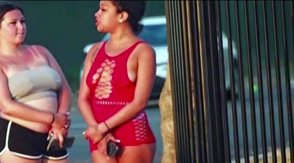 Sexy Street Hookers Strut Their Stuff