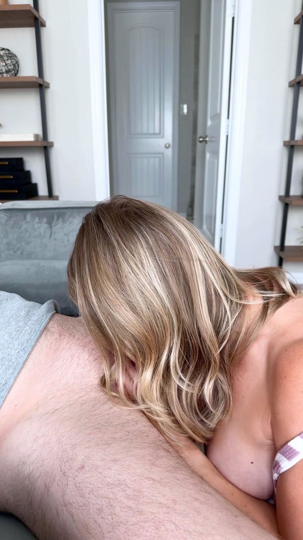 Horny blonde masturbates with two toys in hd video