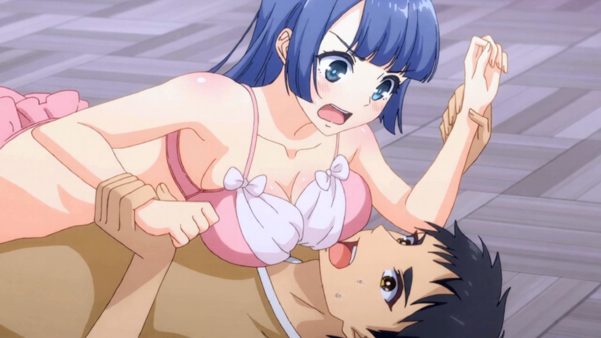 Blue haired anime beauty finally surrenders and gets filled