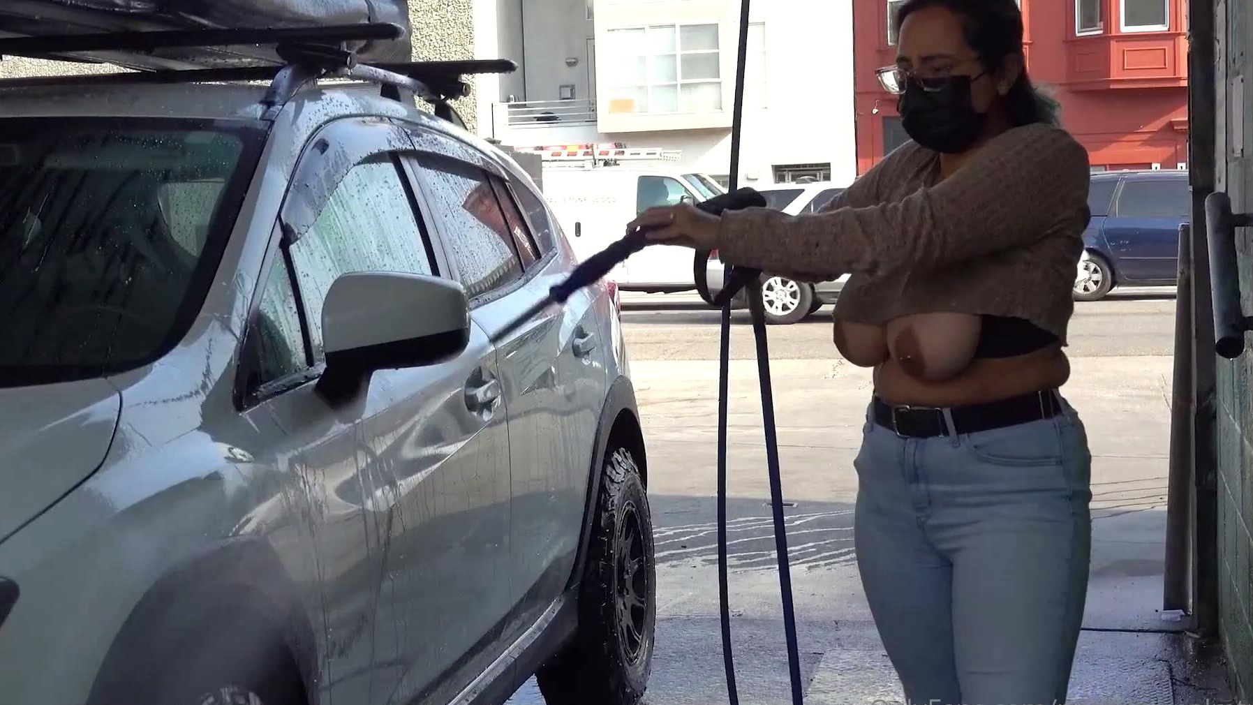 outdoor car wash exposed tits