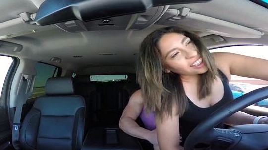 Maria on her way to the Porta Potty Gloryhole