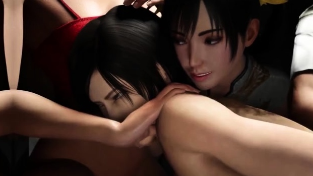 Gorgeous 3D brunette enjoying some bondage sex