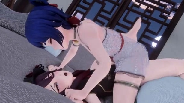 Hentai redhead gives blowjob and having sex