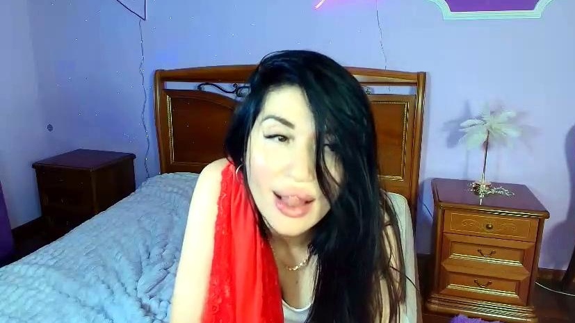 Brunette solo darling masturbating at home