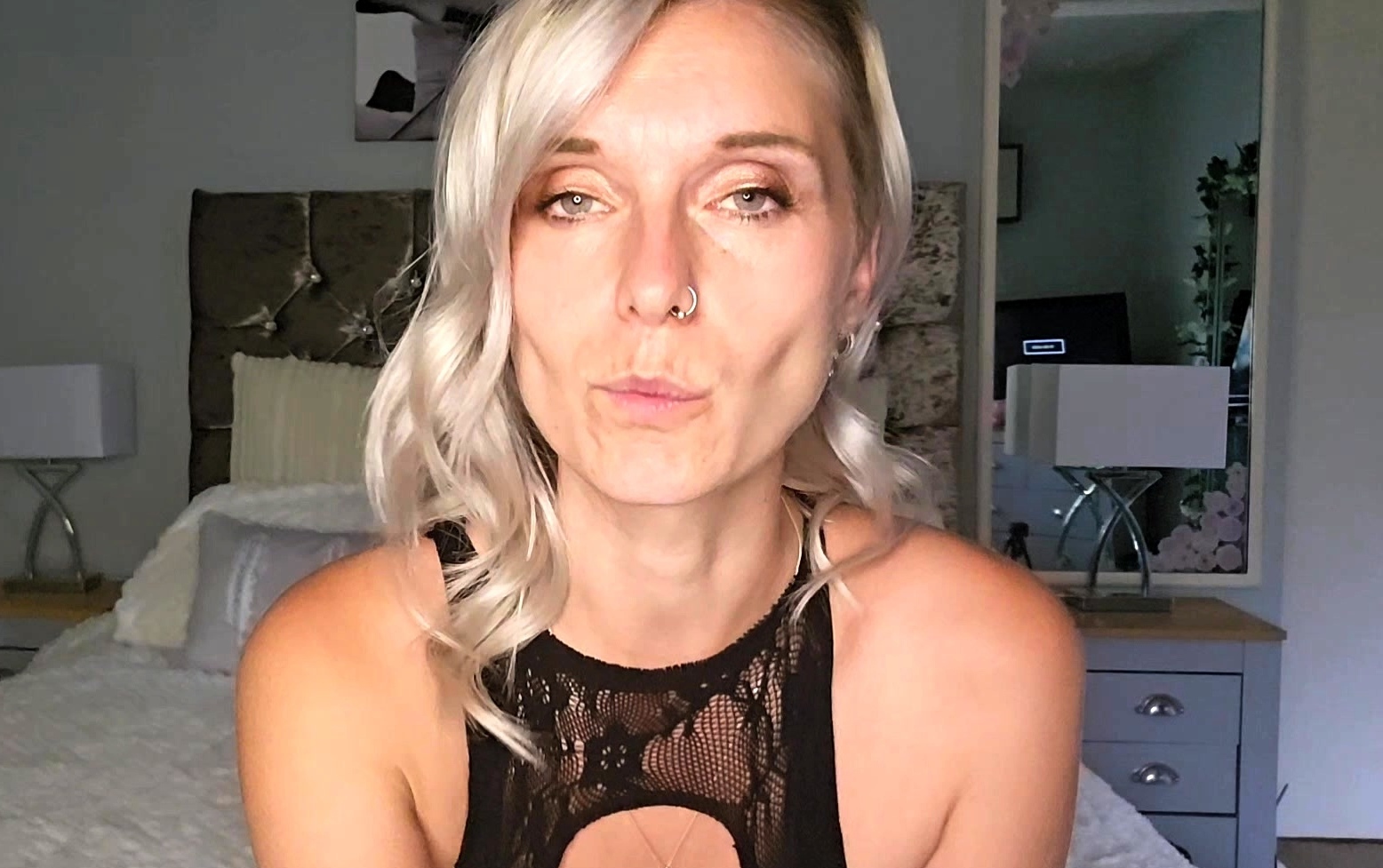 Horny big boobed fat chubby busty blonde