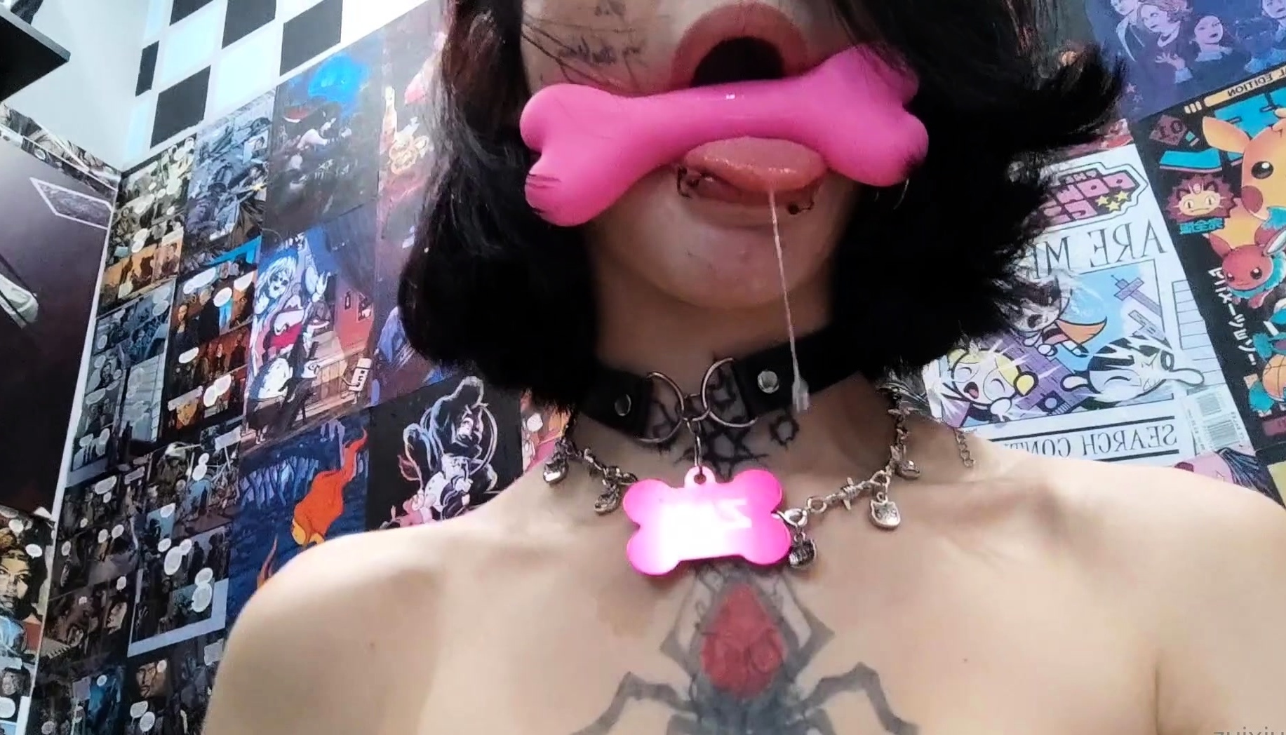 Cute curly brunette solo webcam masturbation