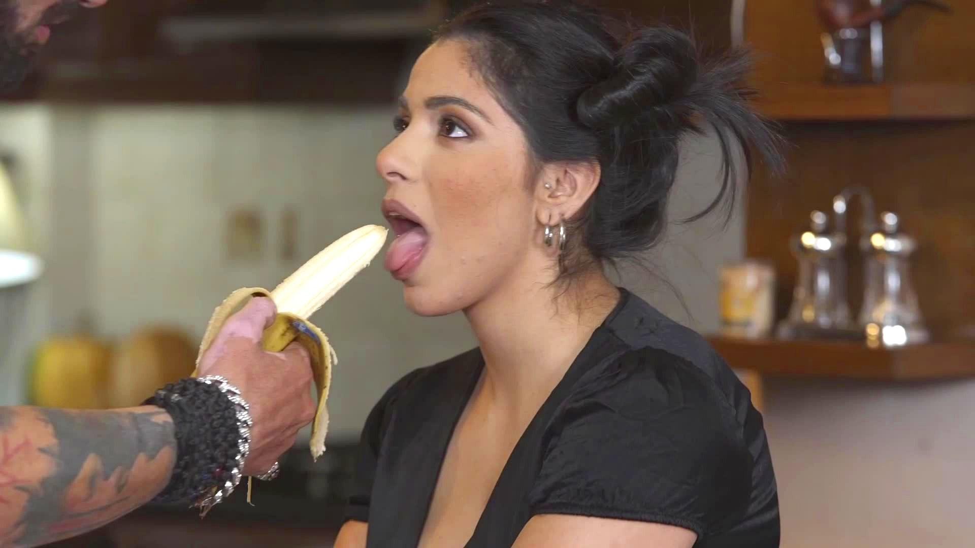 Clara Ortiz Grinds Her Wet Pussy On A Two Toned Dick