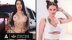 NURU MASSAGE - Hot TATTOOED BABES Battle COMPILATION Between Lacey Jayne And Mad